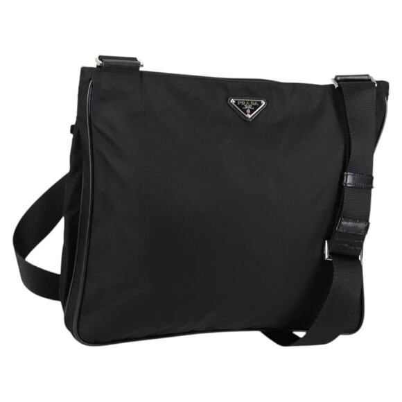 PRADA Shoulder Bag Nylon Black Silver - Picture 1 of 13